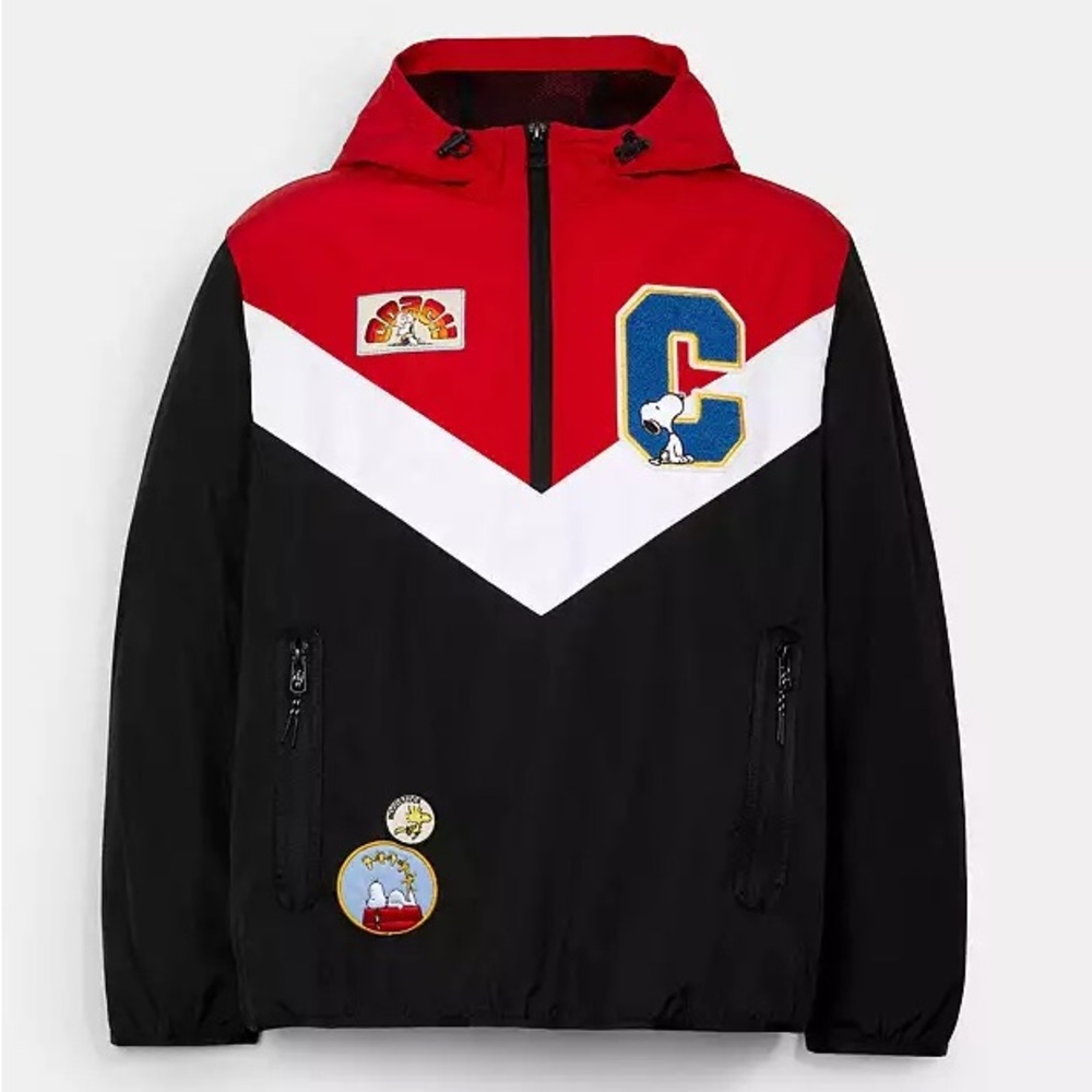 Coach x peanuts men’s embroidered patch logo monogram packable windbreaker NEW - Picture 1 of 11